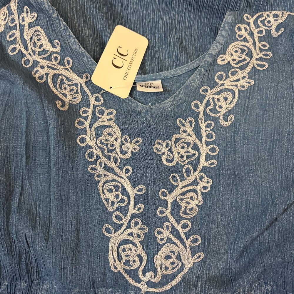 Chic Connection Embroidered Cinch Kaftan Maxi Dress - Picture 5 of 6